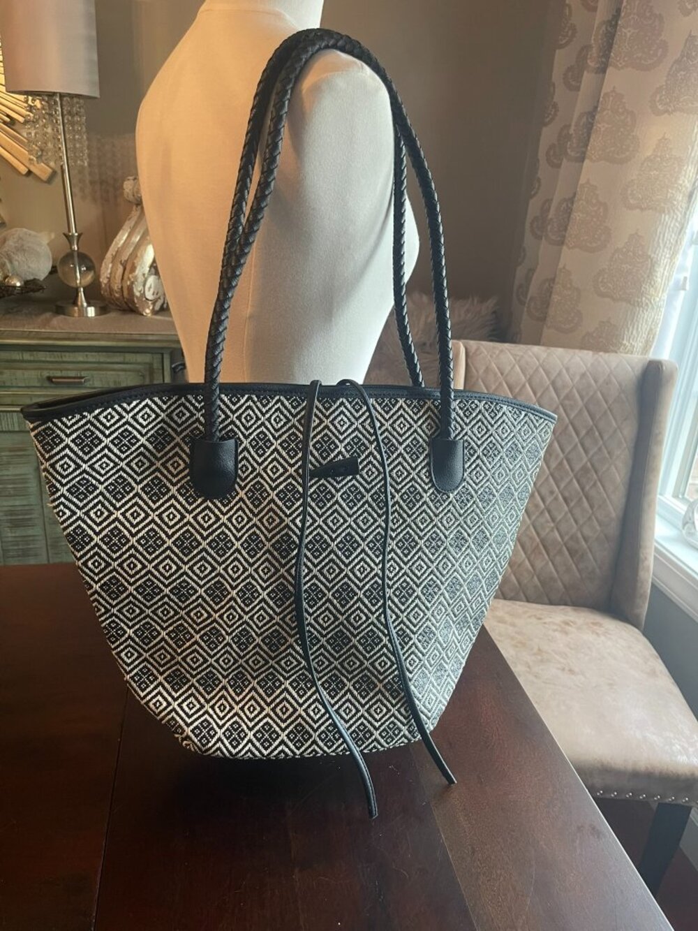 Neiman Marcus Large Woven Carry All Tote Bag